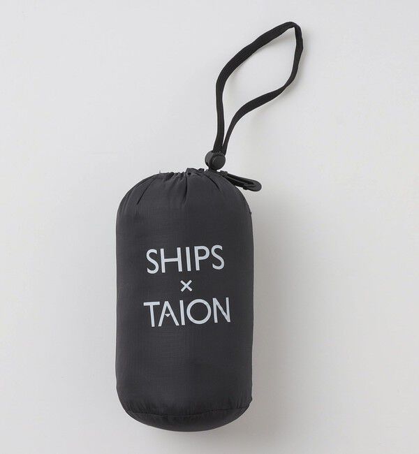 SHIPS「【WEB限定/SHIPS別注】TAION: ロゴワッペン ナイロン クルーネック インナーダウン カーディガン」|ダウン|