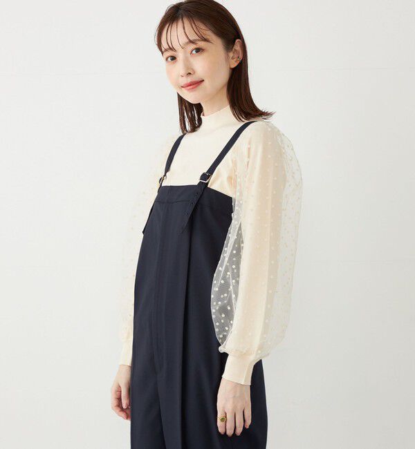 SHIPS Colors 「SHIPS Colors:〈手洗い可能〉チュール レイヤードスリーブ ハイネック ニット◇」|ニット・セーター|