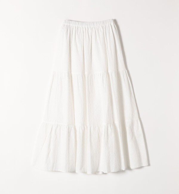 SHIPS any「SHIPS any:〈洗濯機可能〉エンブロイダリー シャンブレー ティアード スカート」|スカート|