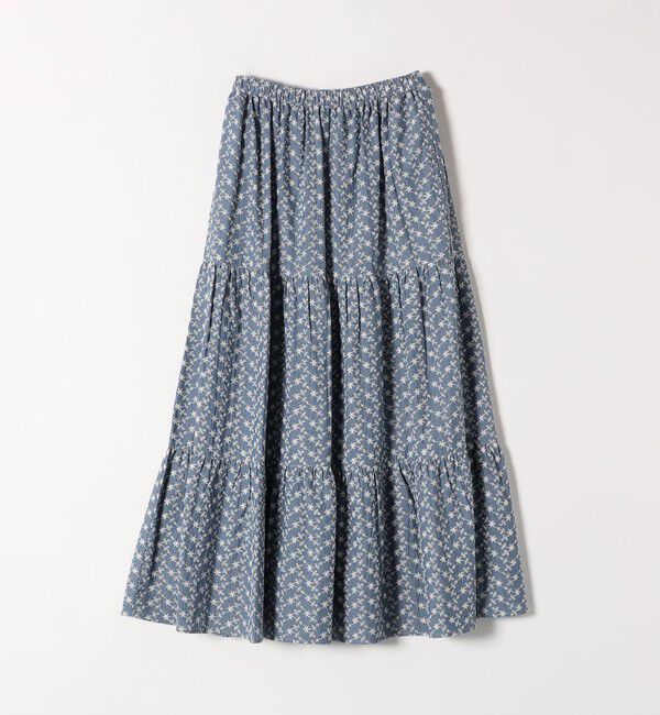 SHIPS any「SHIPS any:〈洗濯機可能〉エンブロイダリー シャンブレー ティアード スカート」|スカート|