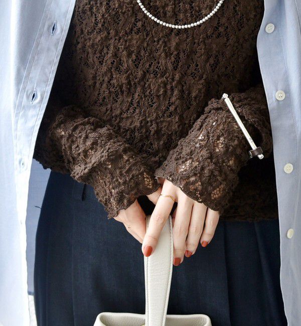 SHIPS for women「〈手洗い可能〉ラッセル レース クルーネック カットソー」|Tシャツ・カットソー|