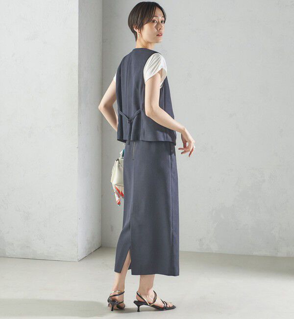 SHIPS for women「〈手洗い可能〉Asami 麻調合繊 ショート ジレ」|ベスト・ジレ|