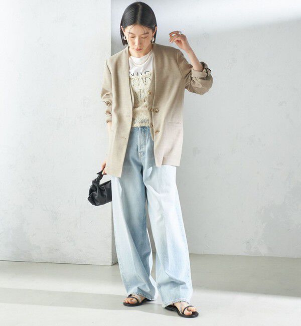 SHIPS for women「〈手洗い可能〉Asami 麻調合繊 ショート ジレ」|ベスト・ジレ|