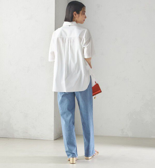 SHIPS for women「〈洗濯機可能〉オックス 刺繍 ショート スリーブ シャツ」|シャツ・ブラウス|