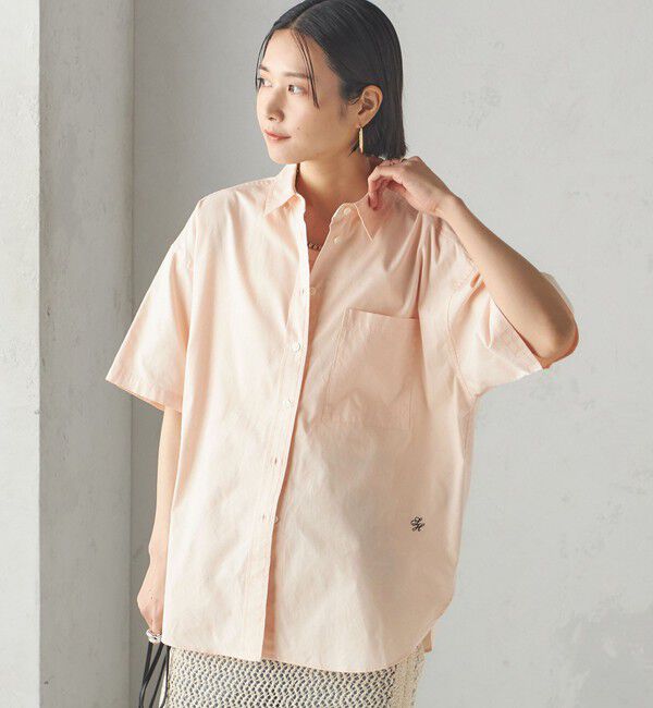 SHIPS for women「〈洗濯機可能〉オックス 刺繍 ショート スリーブ シャツ」|シャツ・ブラウス|