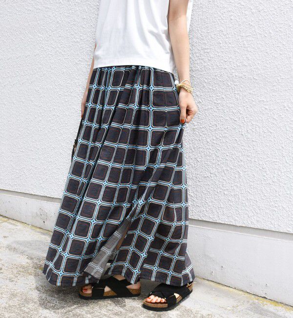 SHIPS for women「【SHIPS別注】UHURU:〈手洗い可能〉シアープリント ギャザー スカート」|スカート|