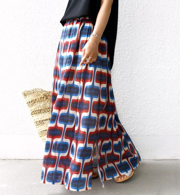 SHIPS for women「【SHIPS別注】UHURU:〈手洗い可能〉シアープリント ギャザー スカート」|スカート|