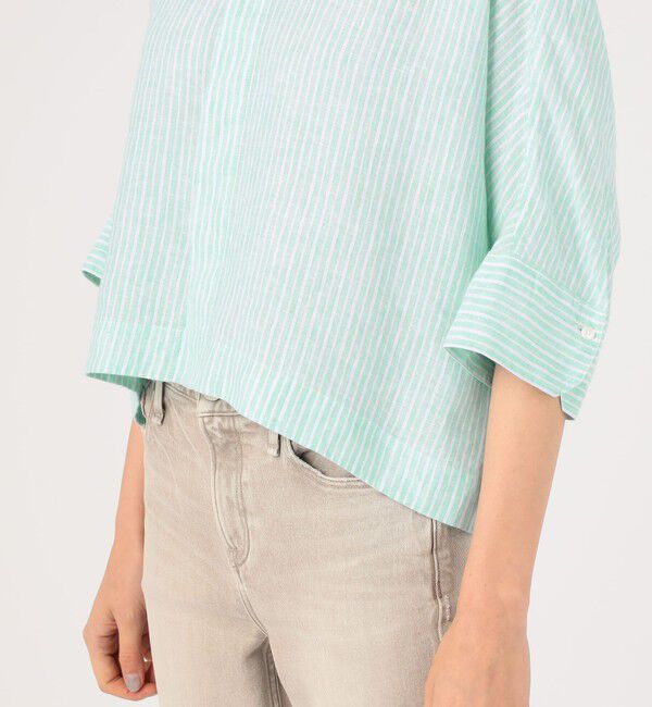 MACPHEE「リネンシャーティング クロップドシャツ」|シャツ・ブラウス|