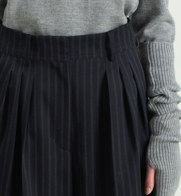 BACCA「ストライプギャバ タックワイドパンツ」|その他|