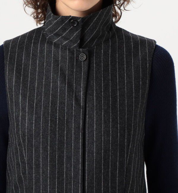 DES PRES「ウールポプリンメルトン ハイネックロングジレ」|ダウンベスト・ベスト|