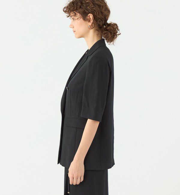 TOMORROWLAND collection「レーヨンリネンオックス ハーフスリーブジャケット」|テーラードジャケット|