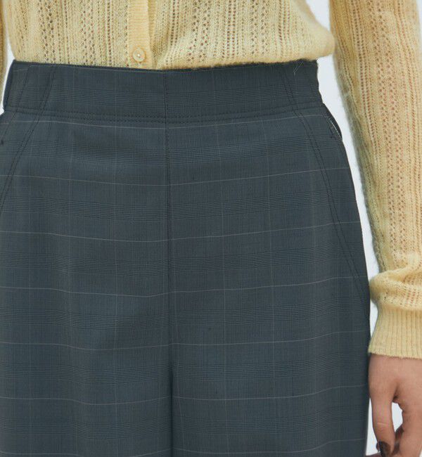MACPHEE「ポリエステルウールストレッチチェック フレアパンツ」|その他|