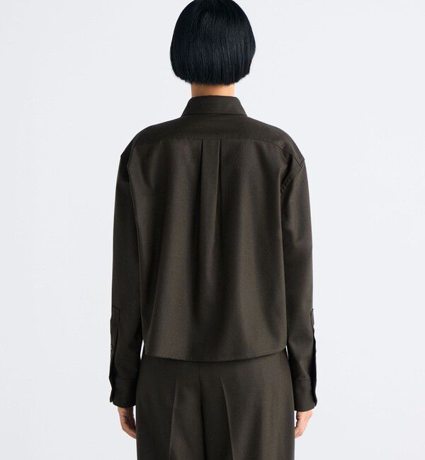 Edition「ウールメルトンポプリン クロップドシャツ」|シャツ・ブラウス|