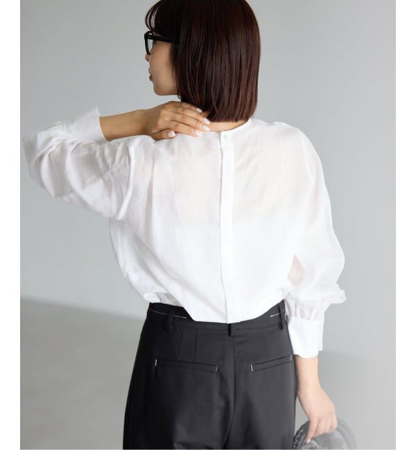 IENA「《新色/WEB限定/追加2》ラミーリヨセルノーカラーブラウス」|シャツ・ブラウス|