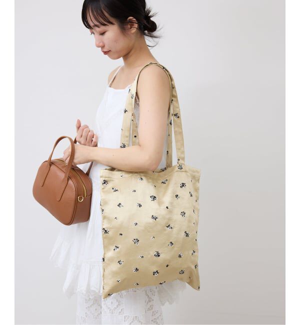 SLOBE IENA「FLOWER SATINトートバッグ」|トートバッグ|