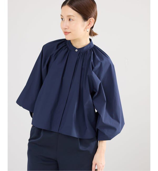 IENA「《予約》バンドカラーボリュームブラウス」|シャツ・ブラウス|