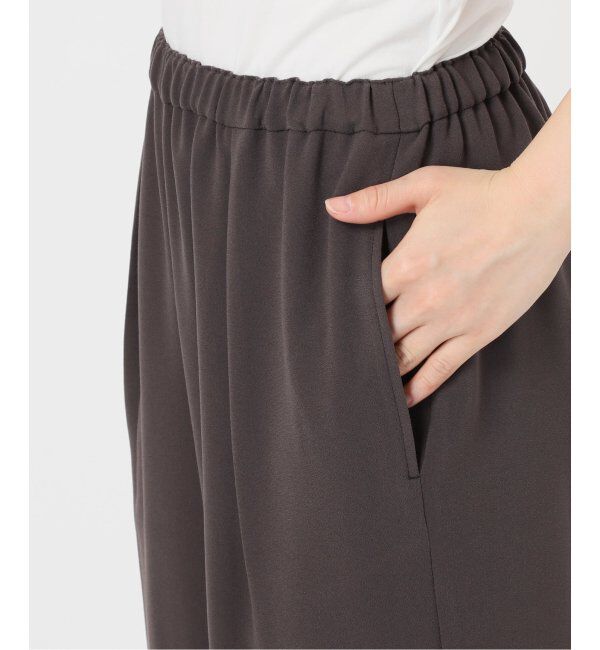 NOBLE「【洗える】ライトジョーゼットドレープパンツ」|スラックス|