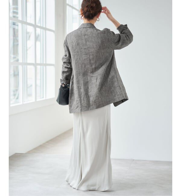 Spick and Span「エアリーリネン1Bジャケット」|テーラードジャケット|