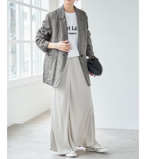 Spick and Span「エアリーリネン1Bジャケット」|テーラードジャケット|