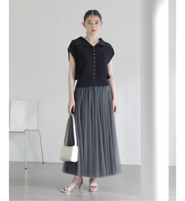  「《予約》【洗える】CHOKLATE PARIS /チョコレートパリ  チュールロングスカート」|スカート|