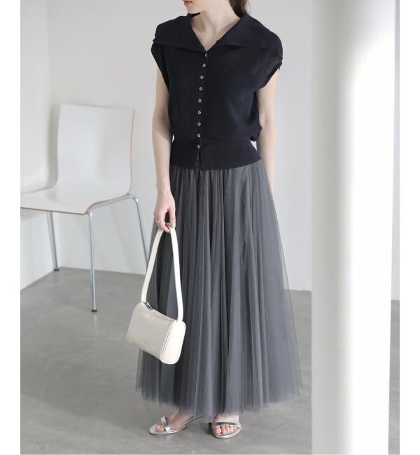  「《予約》【洗える】CHOKLATE PARIS /チョコレートパリ  チュールロングスカート」|スカート|