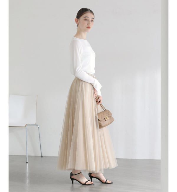  「《予約》【洗える】CHOKLATE PARIS /チョコレートパリ  チュールロングスカート」|スカート|