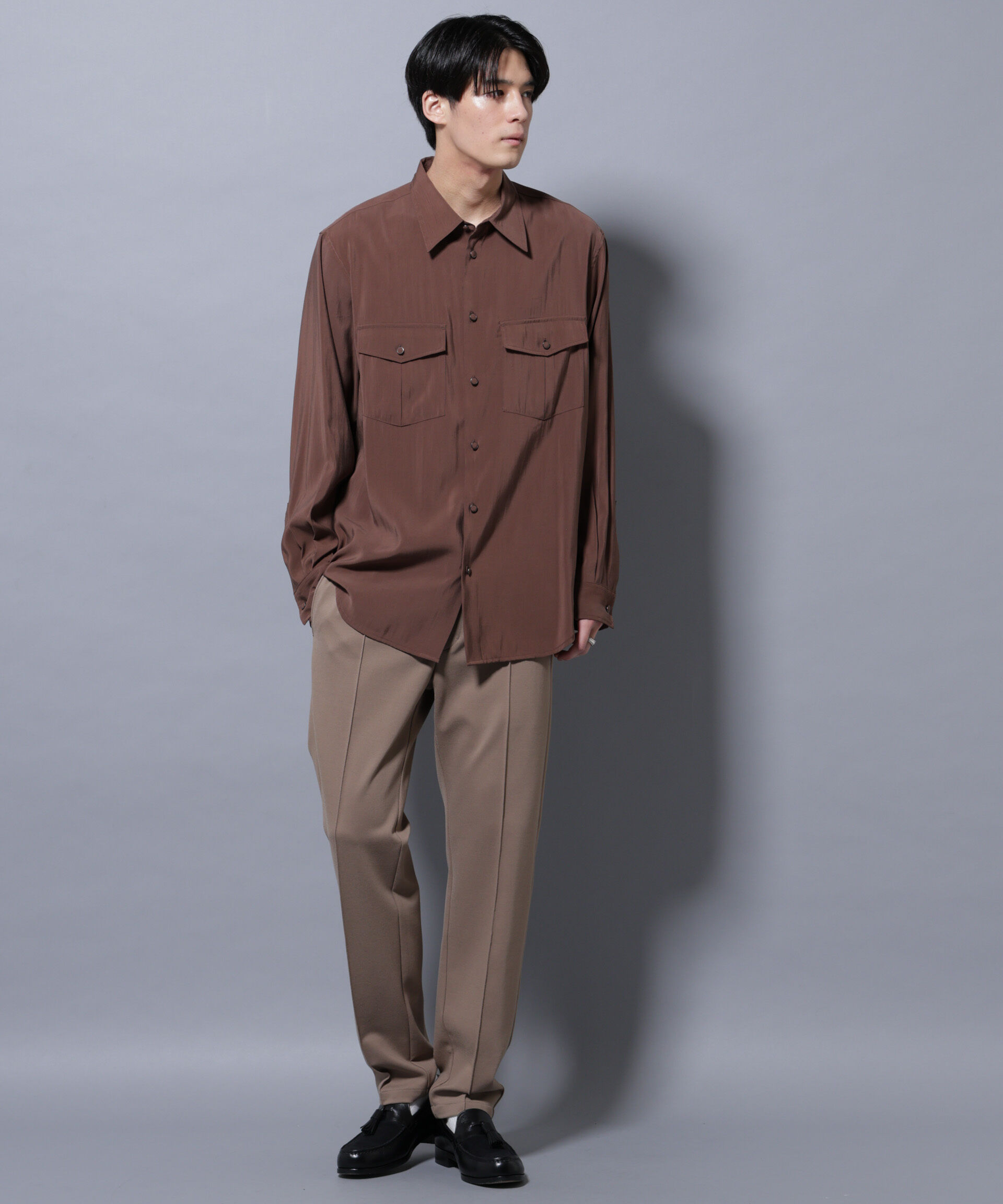 nano･universe「ヴィンテージライクレーヨンフィブリルシャツ」|シャツ・ブラウス|