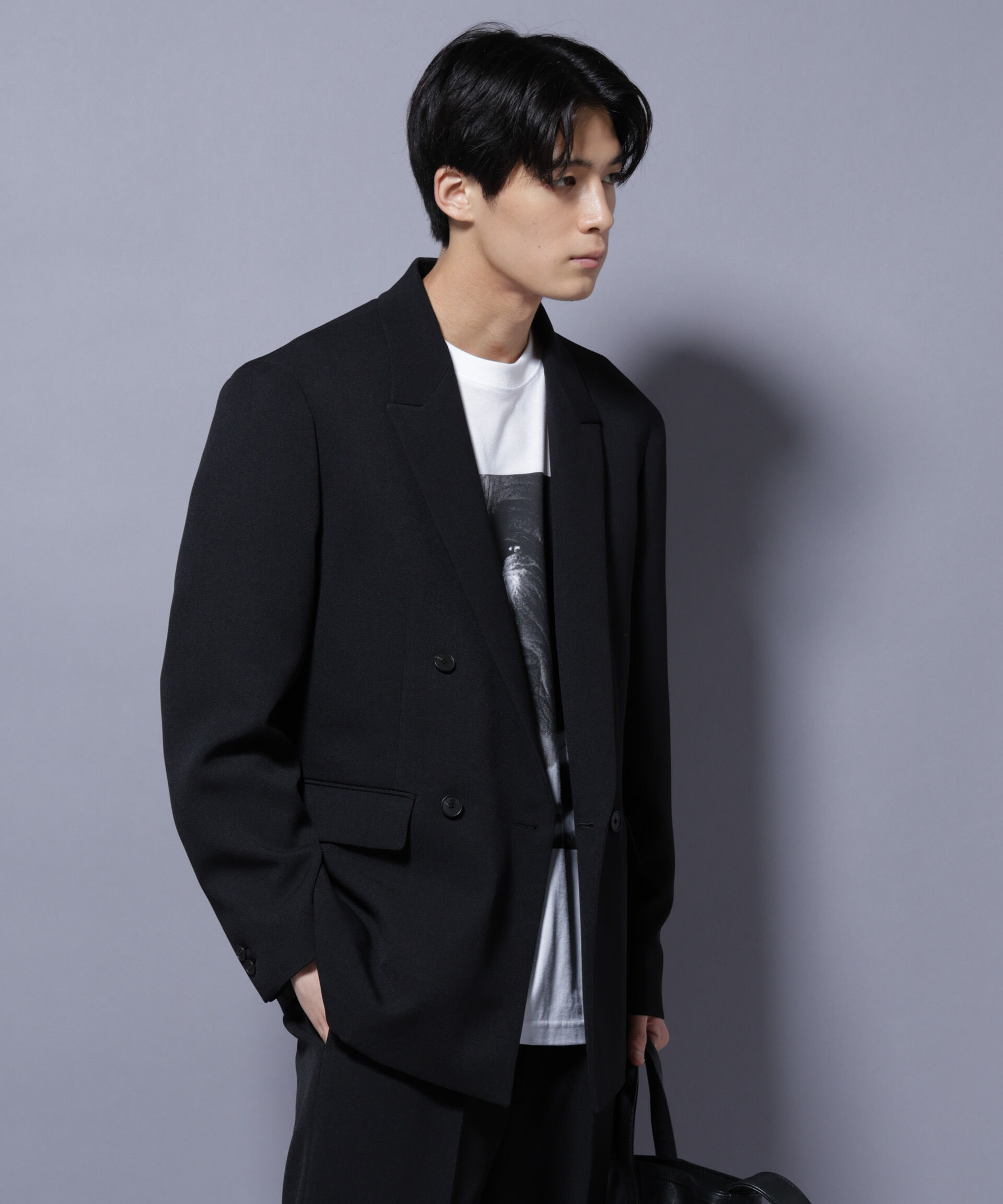 nano･universe「Reflax(R) ダブルクロスウェザーダブルブレストジャケット(セットアップ可)」|テーラードジャケット|