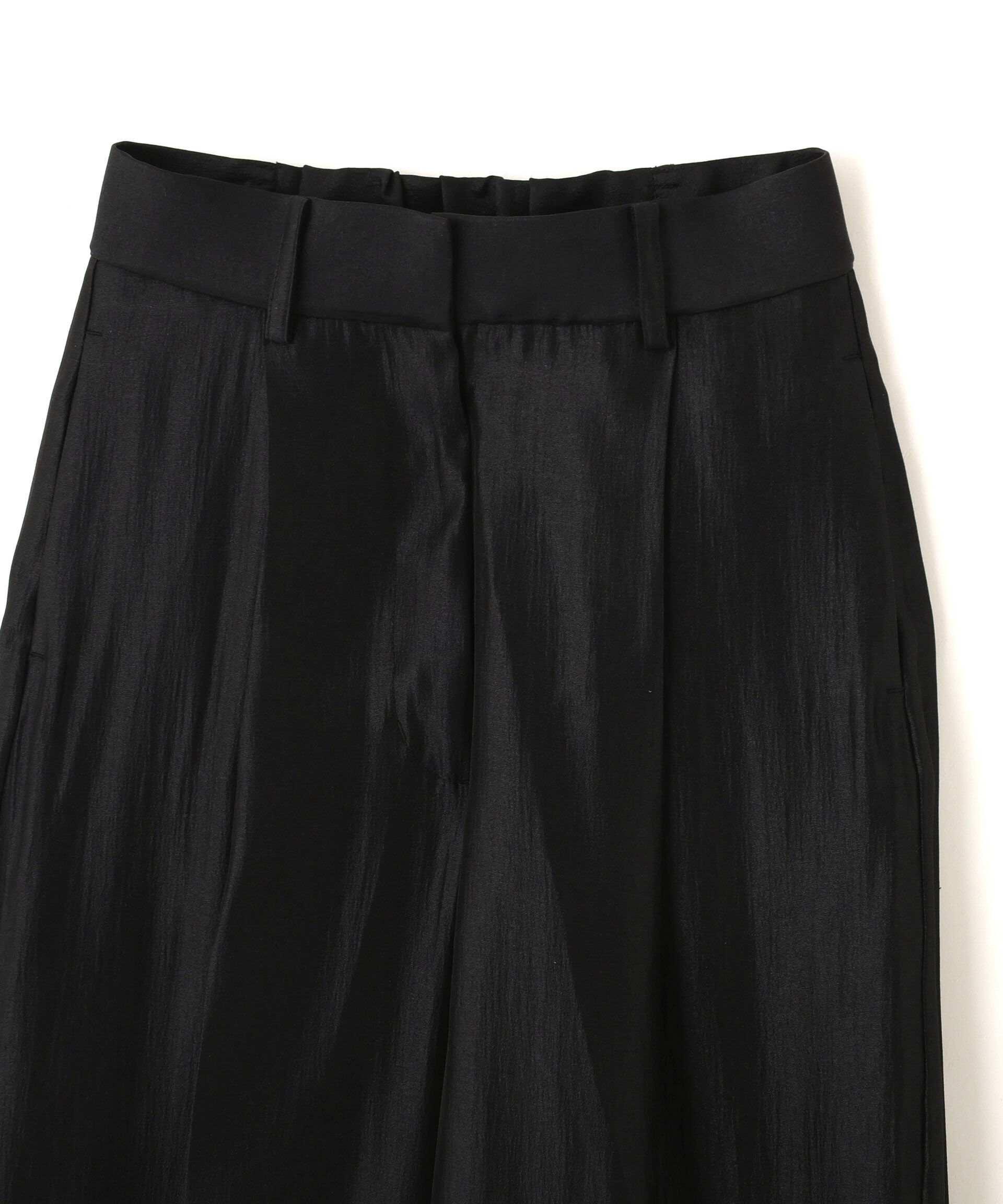 nano･universe「「STEVELOUR」サテンタックワイドパンツ(セットアップ可)」|チノ|