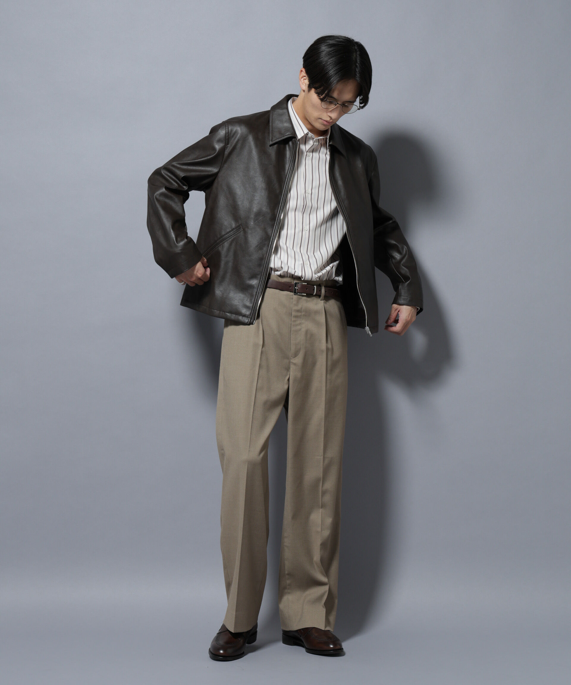 nano･universe「DELEGANTEエアリーサキソニー/CHK/ST ストレートFITパンツ(セットアップ可)」|チノ|