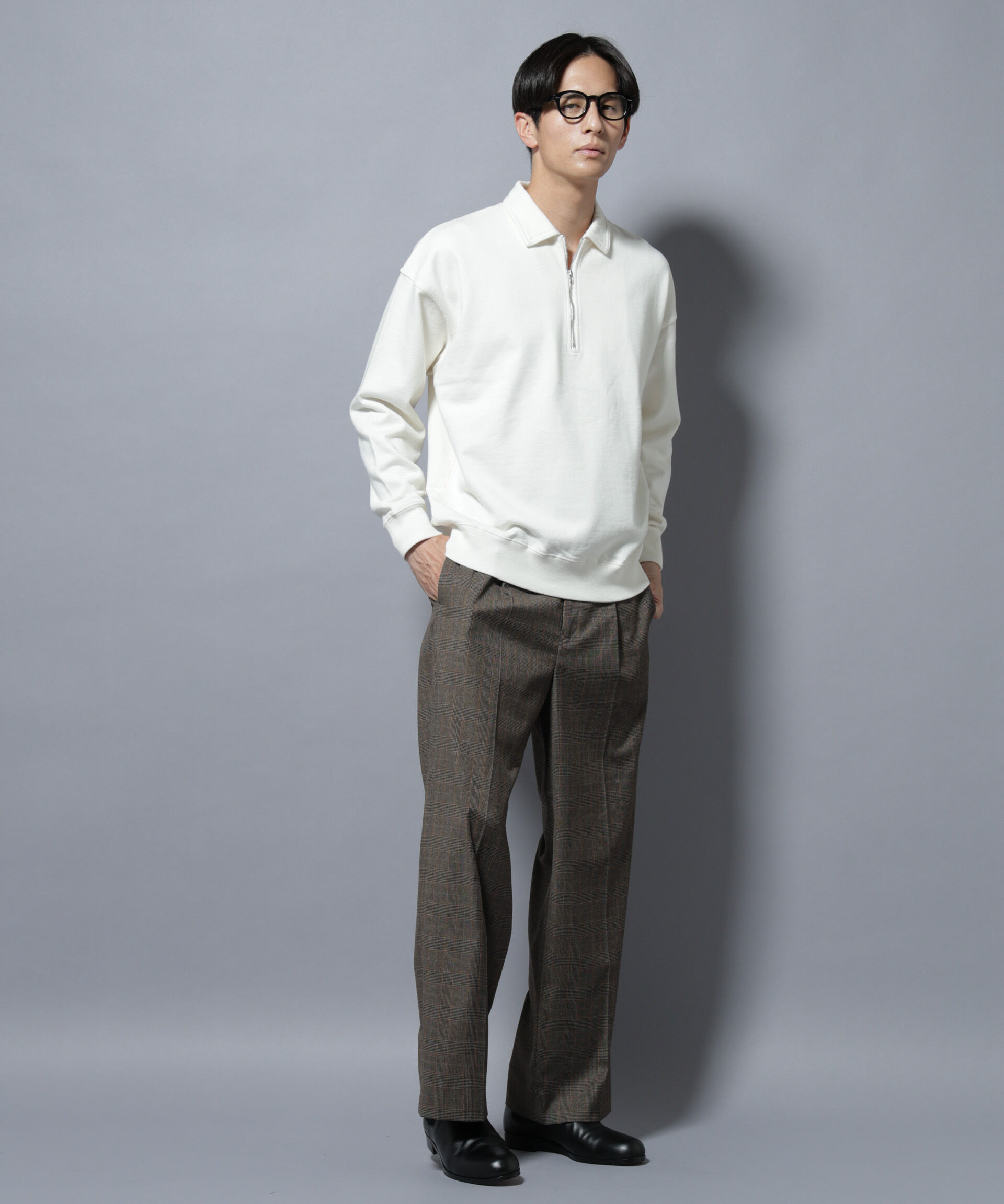 nano･universe「DELEGANTEエアリーサキソニー/CHK/ST ストレートFITパンツ(セットアップ可)」|チノ|