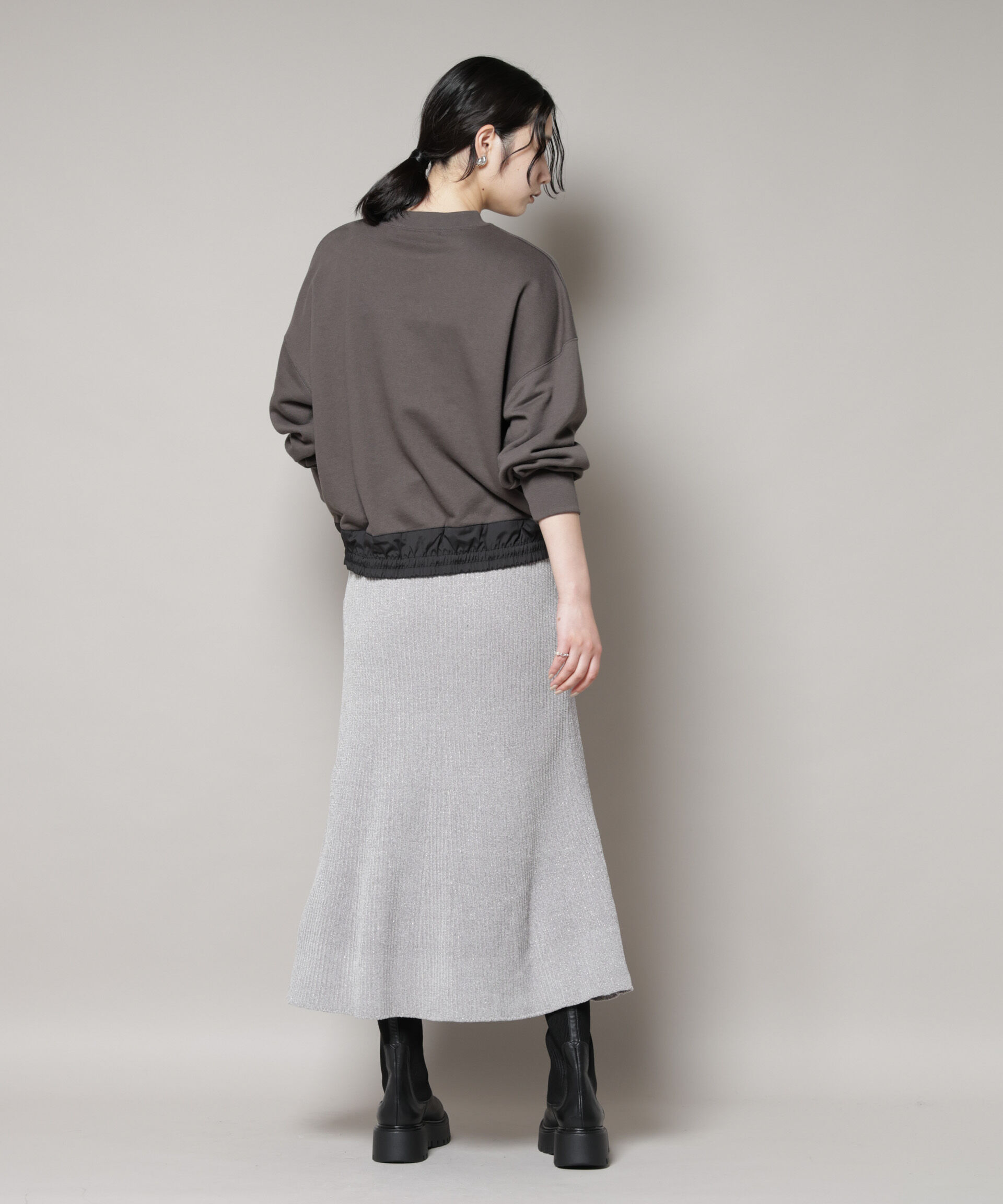 nano･universe「ラメモールワイドリブマーメイドニットスカート(セットアップ可)」|スカート|