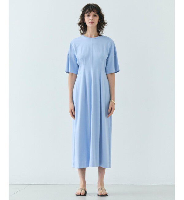 BEIGE,「【洗える】GLANTHUS / コットンカーブラインロングフレアワンピース」|ワンピース|