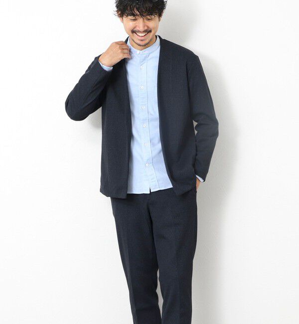 NOLLEY'S goodman「《ビジカジ/セットアップ対応》【尾州】先染めウォッシャブルノーカラーカーディガンジャケット 25AW」|ノーカラージャケット|