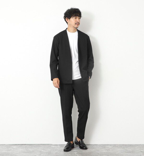 NOLLEY'S goodman「《ビジカジ/セットアップ対応》【尾州】先染めウォッシャブルノーカラーカーディガンジャケット 25AW」|ノーカラージャケット|