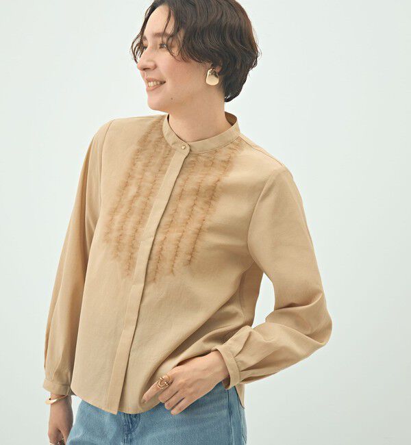 NOLLEY'S「ウォッシャブル前チュールフリルブラウス」|シャツ・ブラウス|