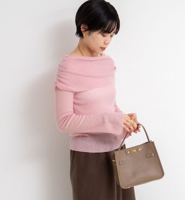NOLLEY'S sophi「カシミヤ混ガーゼ風リブオフショルプルオーバーニット」|ニット・セーター|