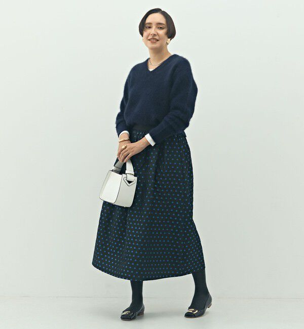 NOLLEY'S「ウォッシャブルドットジャガードタックフレアスカート」|スカート|