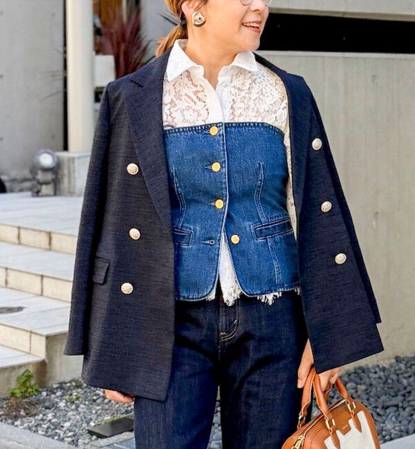 NOLLEY'S「スラブダブルジャケット」|テーラードジャケット|ネイビー