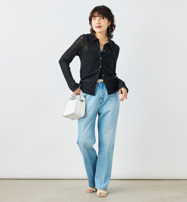 NOLLEY'S「ウォッシャブル襟付きレースカーディガン」|カーディガン|