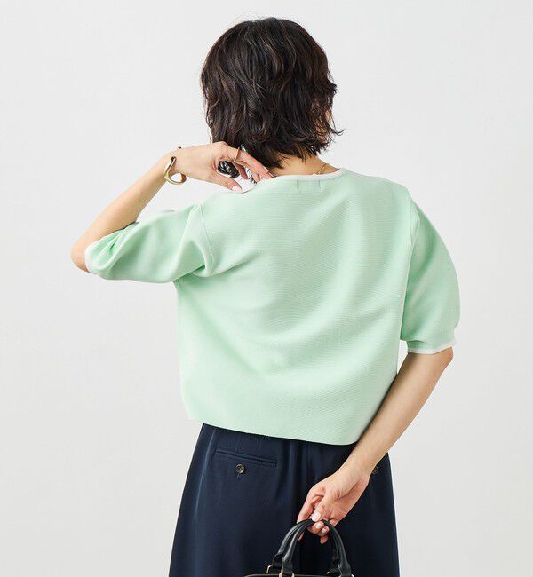 NOLLEY'S「《手洗い可能》ホールガーメントパフスリーブニットＴ」|ニット・セーター|