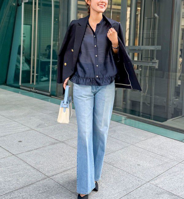 NOLLEY'S「ウォッシャブルシアー裾フリルブラウス」|シャツ・ブラウス|