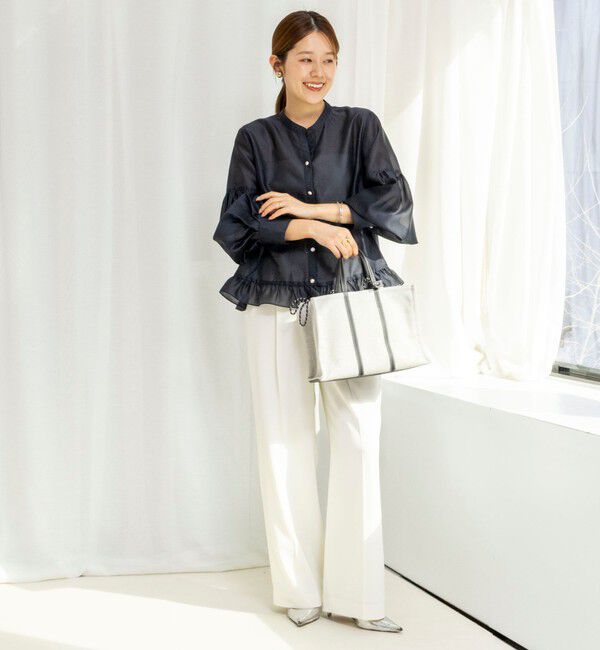 NOLLEY'S「ウォッシャブルシアー裾フリルブラウス」|シャツ・ブラウス|