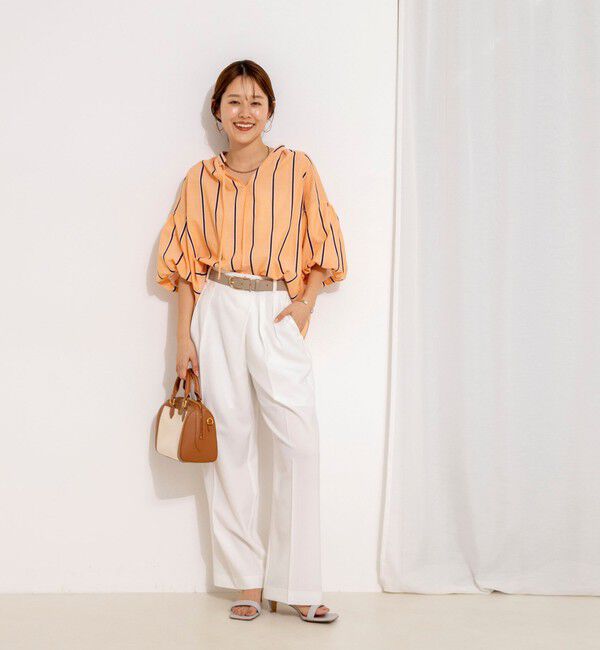 NOLLEY'S「ウォッシャブルドビーストライプブラウス」|シャツ・ブラウス|