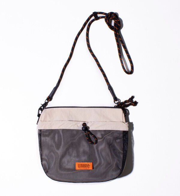 GLOSTER「【UNIVERSAL OVERALL】フロントメッシュ ザイルショルダーバッグ」|ショルダー・メッセンジャー|ベージュ