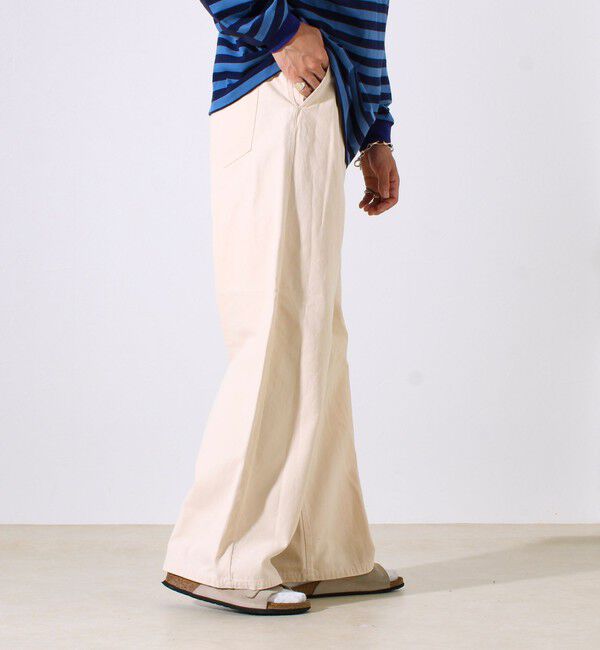 GLOSTER「【ワイド好き必見】ダック地 ワイドシルエットパンツ」|チノ|