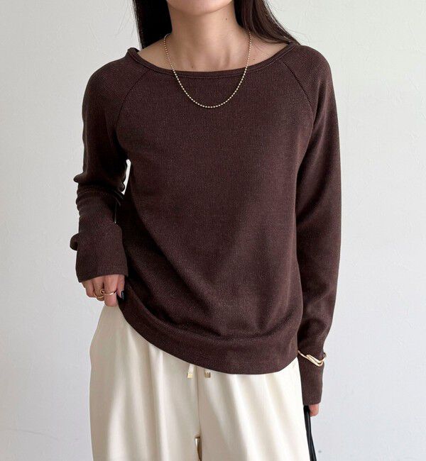 fredy emue「ラメテレコボートネックプルオーバー」|Tシャツ・カットソー|