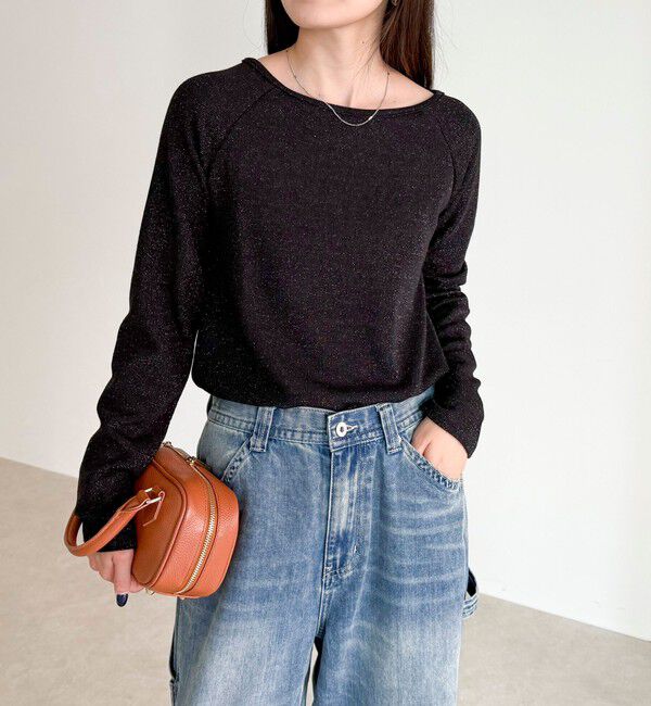 fredy emue「ラメテレコボートネックプルオーバー」|Tシャツ・カットソー|