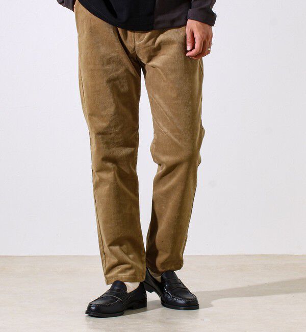 GLOSTER「【あったか快適なのに上品見え】コール裏フリースストレッチイージーパンツ」|チノ|