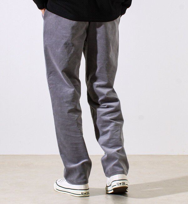 GLOSTER「【あったか快適なのに上品見え】コール裏フリースストレッチイージーパンツ」|チノ|